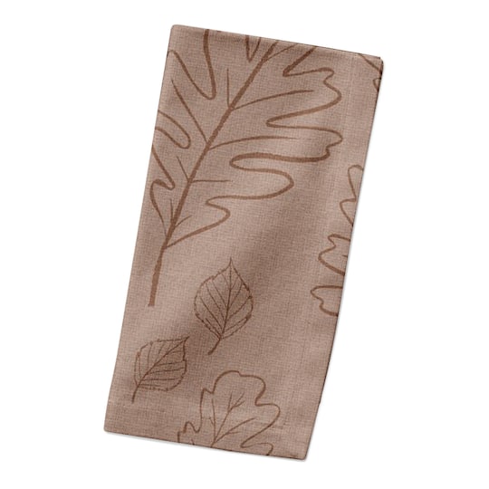 Dusty Rose Large Leaf Pattern Cotton Twill Napkin